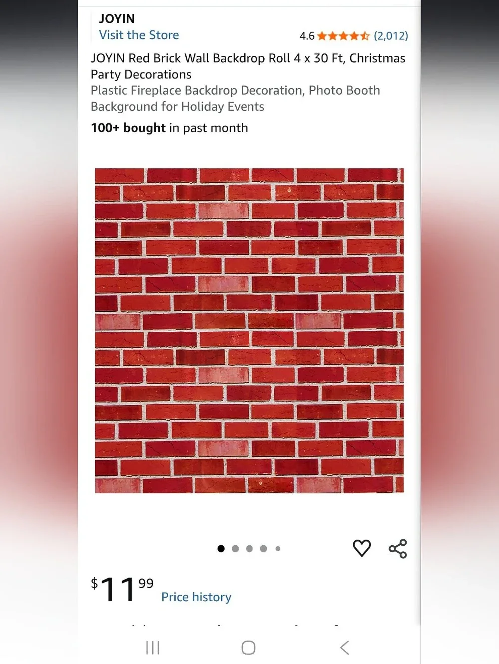 Brick Wall Backdrop - Red Brick Pattern